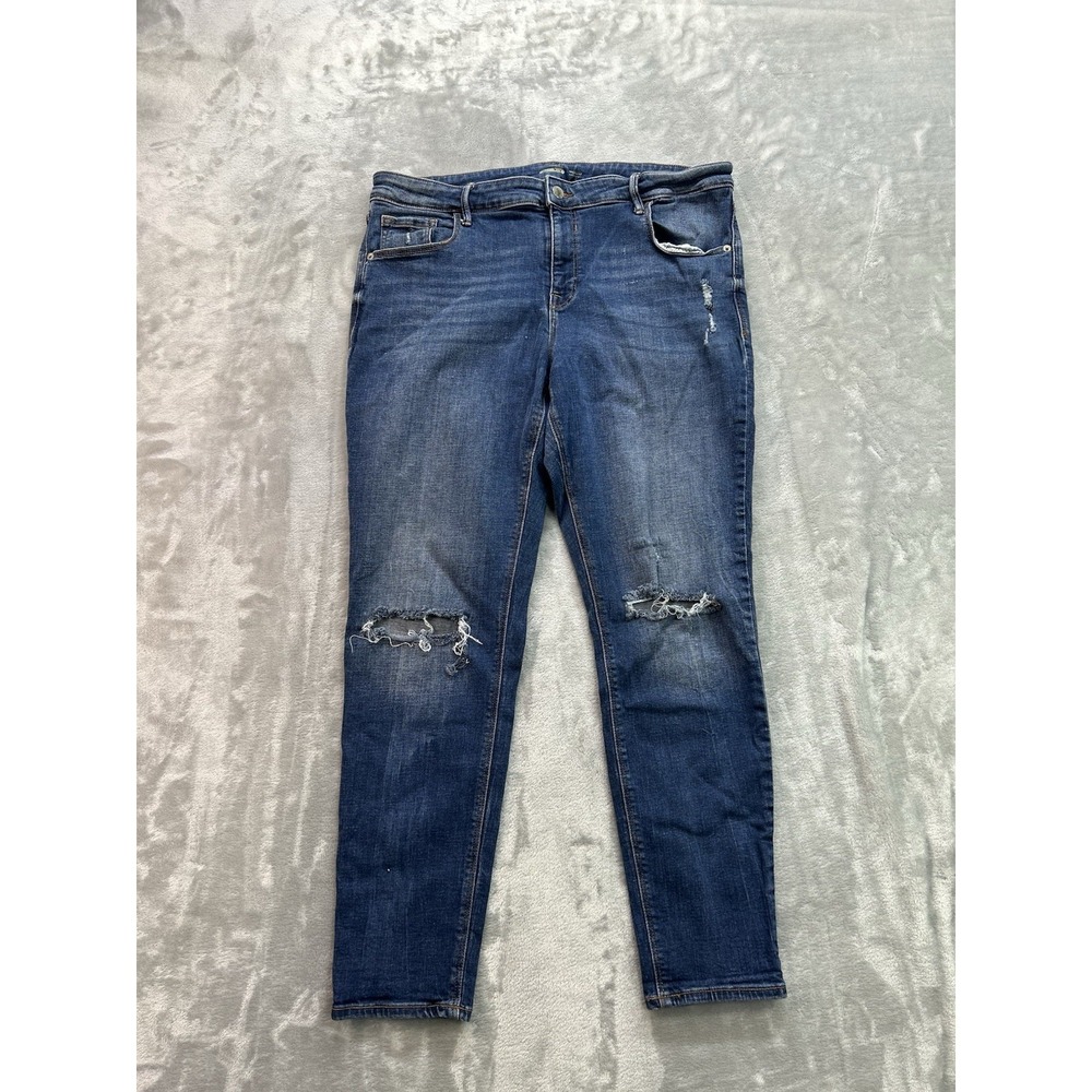 Old Navy RockStar Jeans Womens Plus Sz 16 Blue Super Skinny Mid Rise Stretch